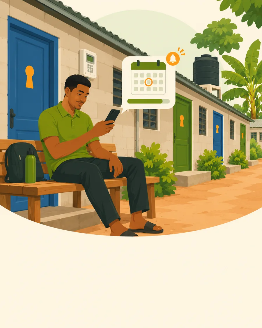 A tenant checking their rent on a phone