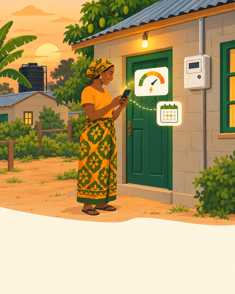 A LUKU meter with the estimated days of electricity left